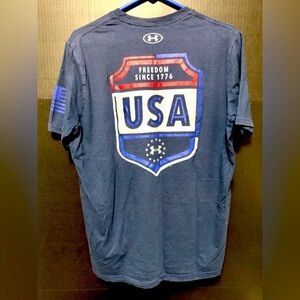 🌅Under Armour Loose Fit Blue USA Freedom T-shirt